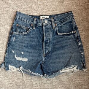 Agolde Dee Vintage High Rise Distressed Jean Shorts 24
